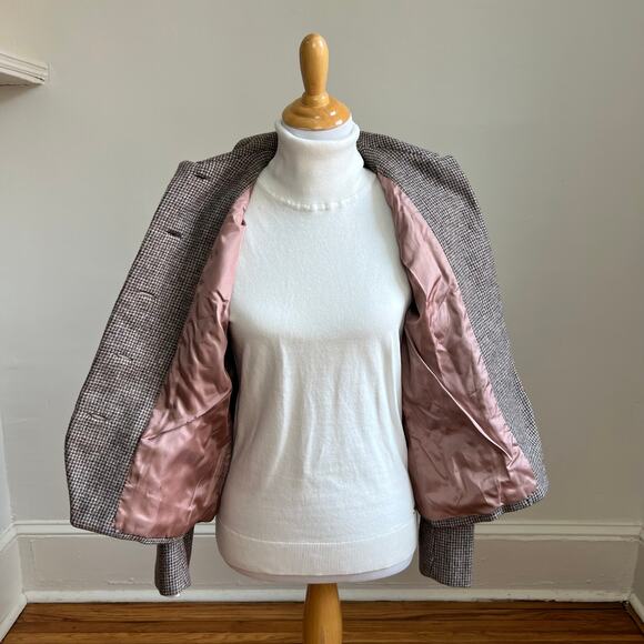 Vintage 50s Brown Wool Tweed Bespoke Blazer Large Quiet Luxury Academia - Picture 13 of 14